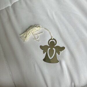 2.5" Silver Nickel Plated Angel Engravable Bookmark White Tassel Holiday